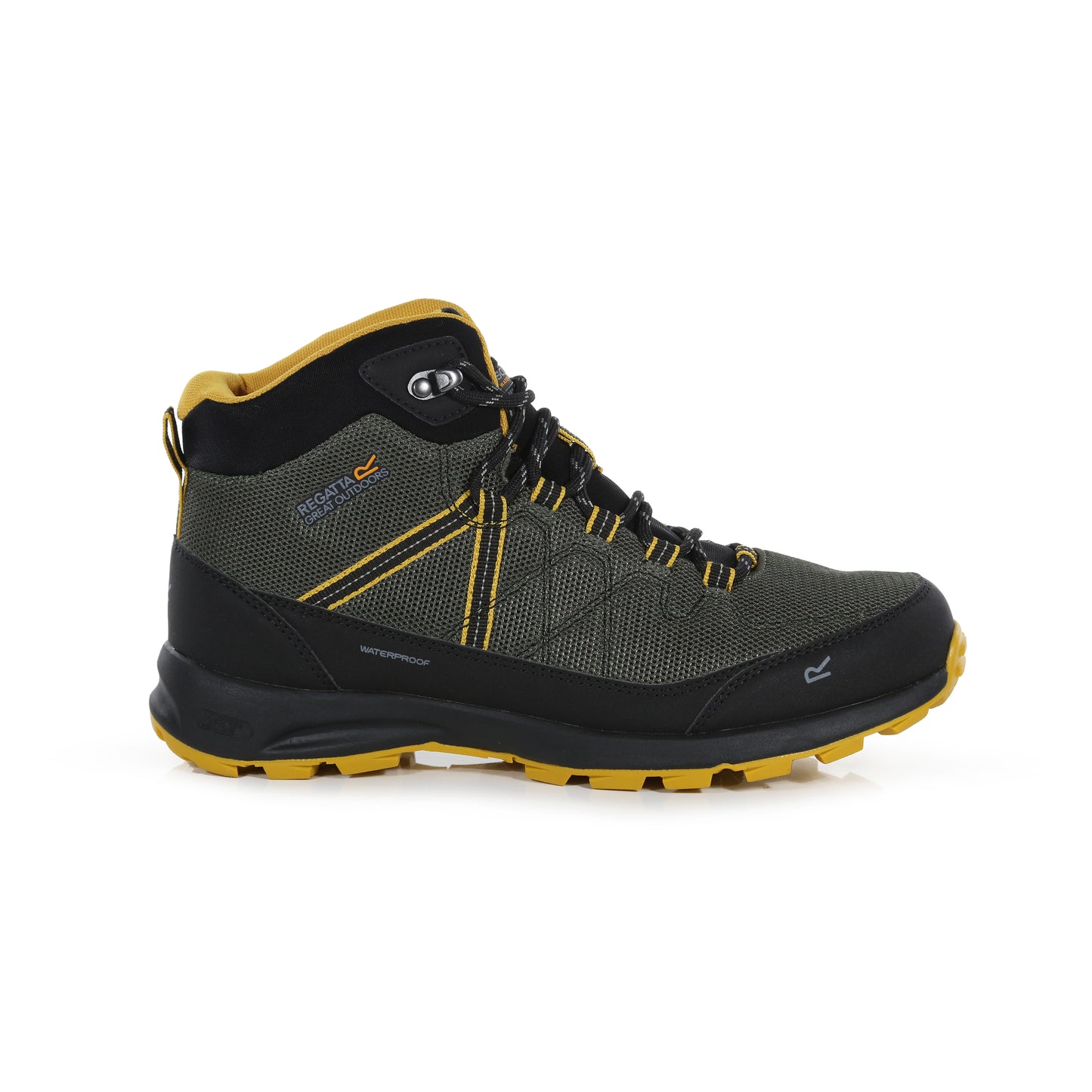 Samaris Lite Waterproof Mid Walking Boots | Dark Khaki Yellow Gold