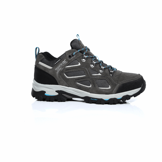 Tebay Waterproof Low Walking Shoes - Dark Grey Niagra Blue