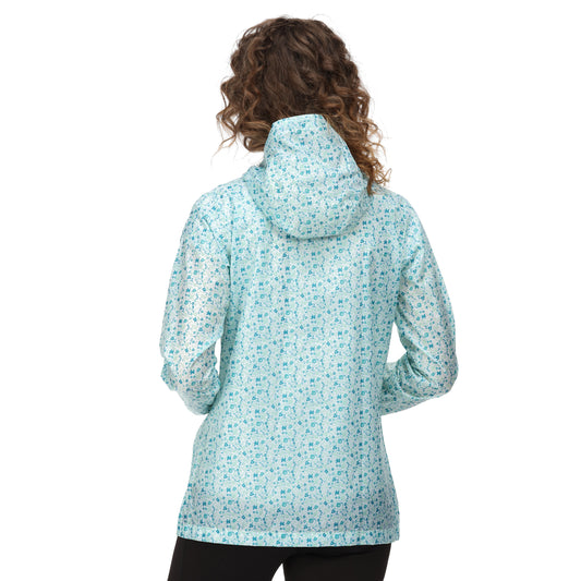 Women's Printed Pack-It Waterproof Jacket - Ocean Wave Ditsy